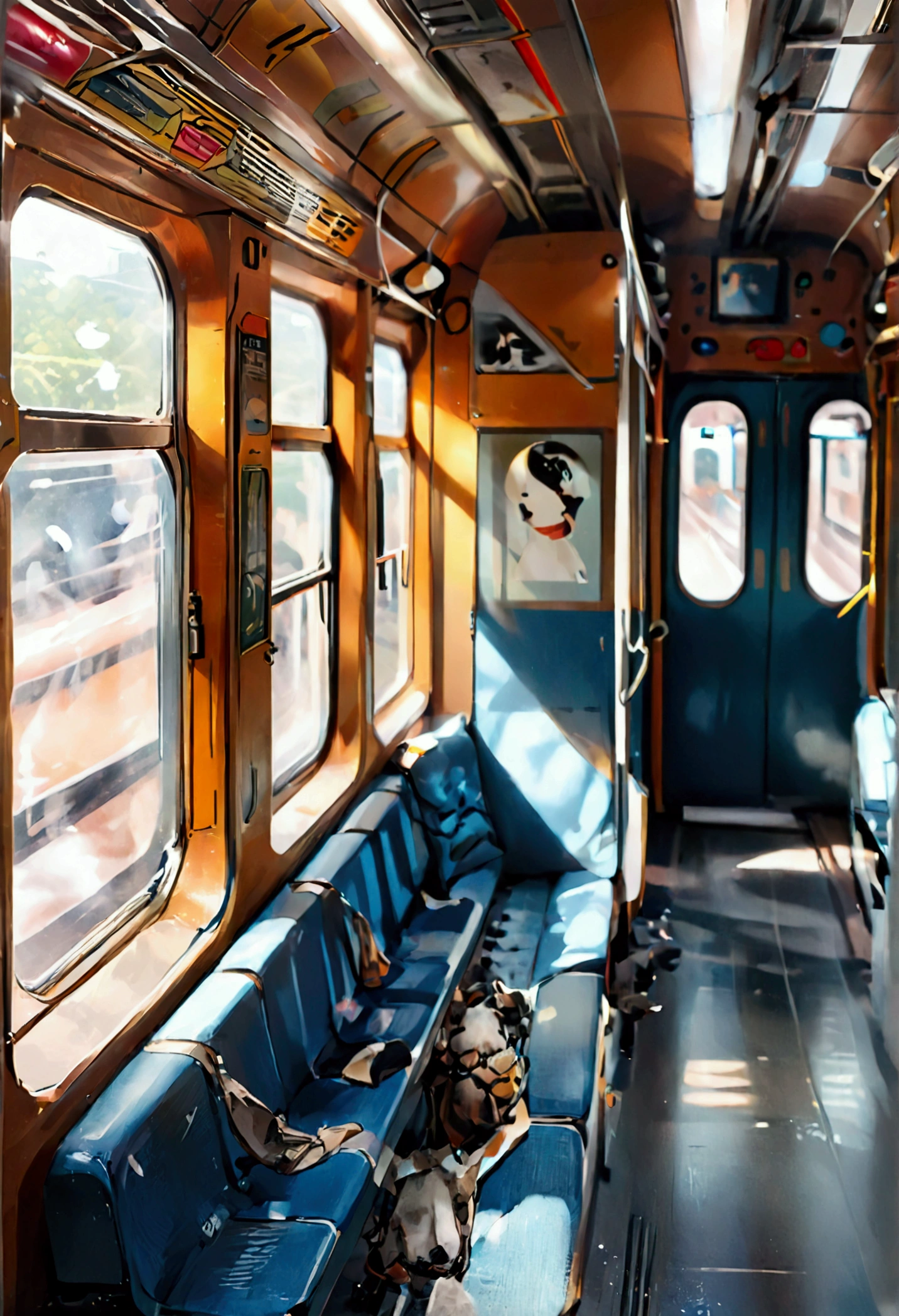 Create high-quality, high-resolution illustrations that meet the following conditions:。 -Illustrations for social media icons -Round frame -Real Stick -Anime style -A train that looks like it's about to jump out of its frame