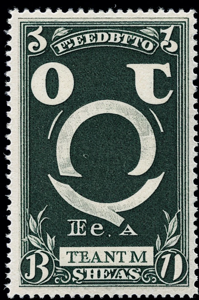 Stamp with the letters iea ,captured on a sheet
