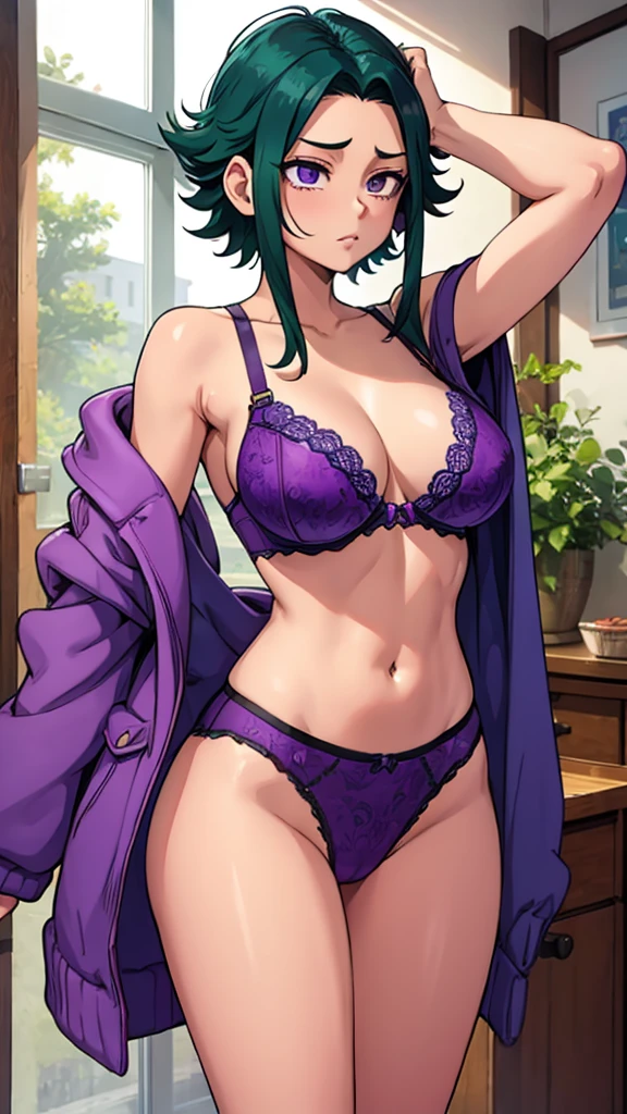 Inko midoriya, purple bra