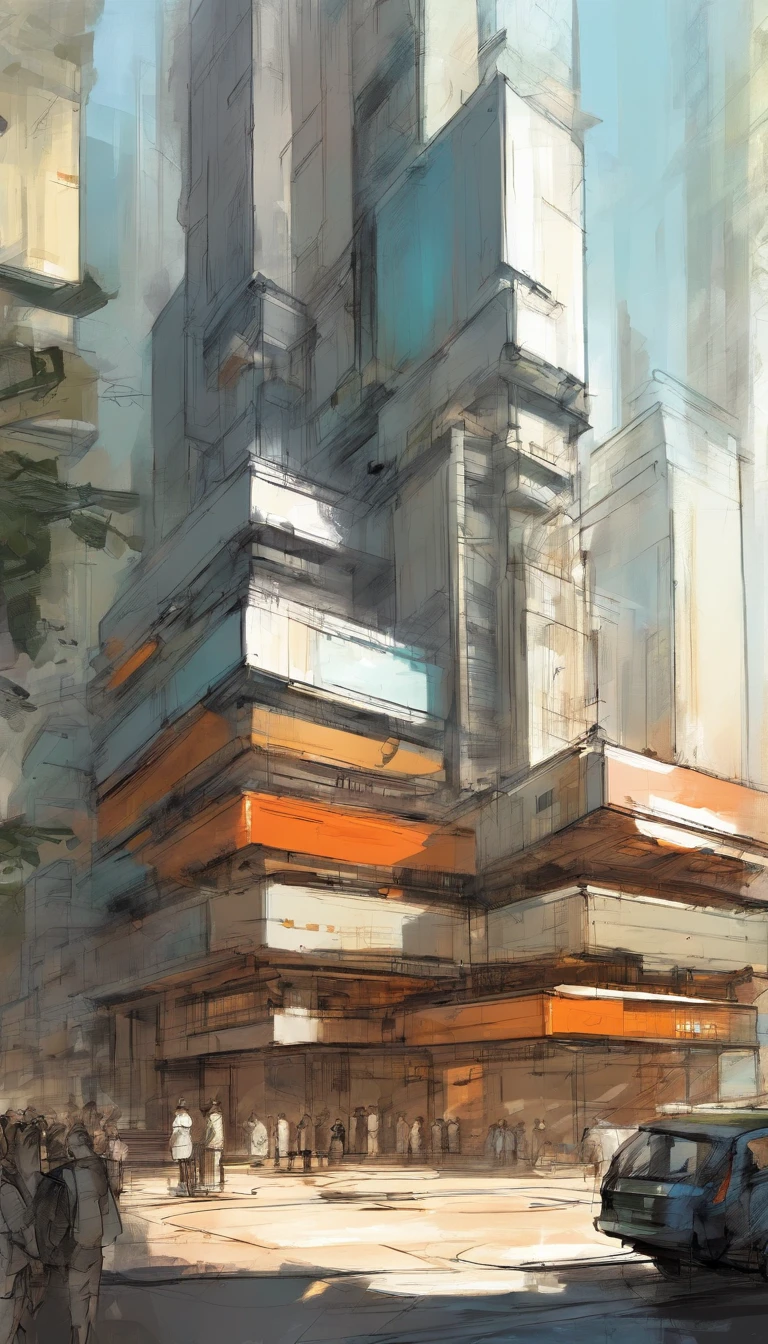 complex sketch concept futuristic building facade,sketch for a society war rutkowski jeremy mann future city,science fiction by diegocr