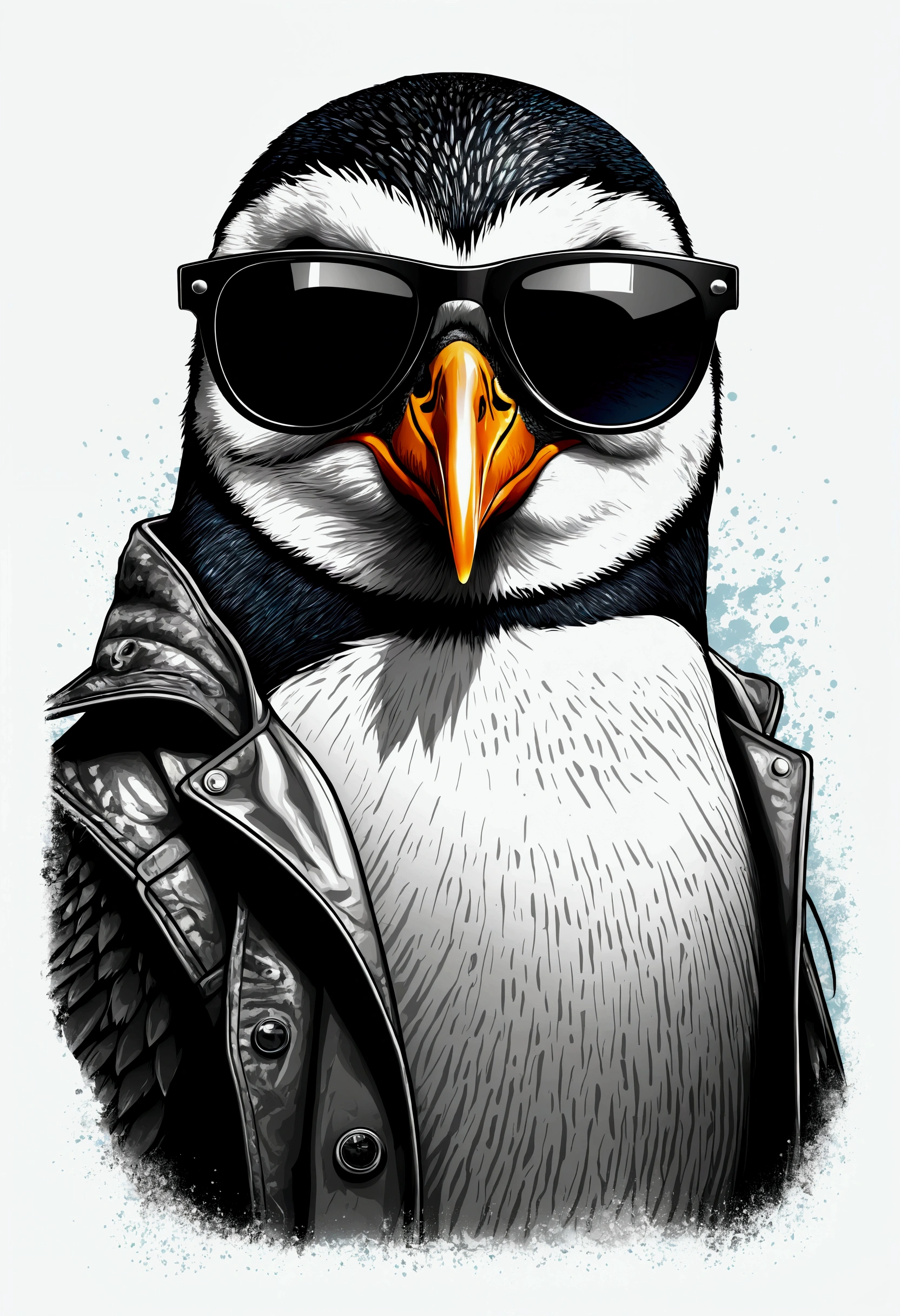 Vector t-shirt art ready to print illustration of a cool penguin with black sunglasses