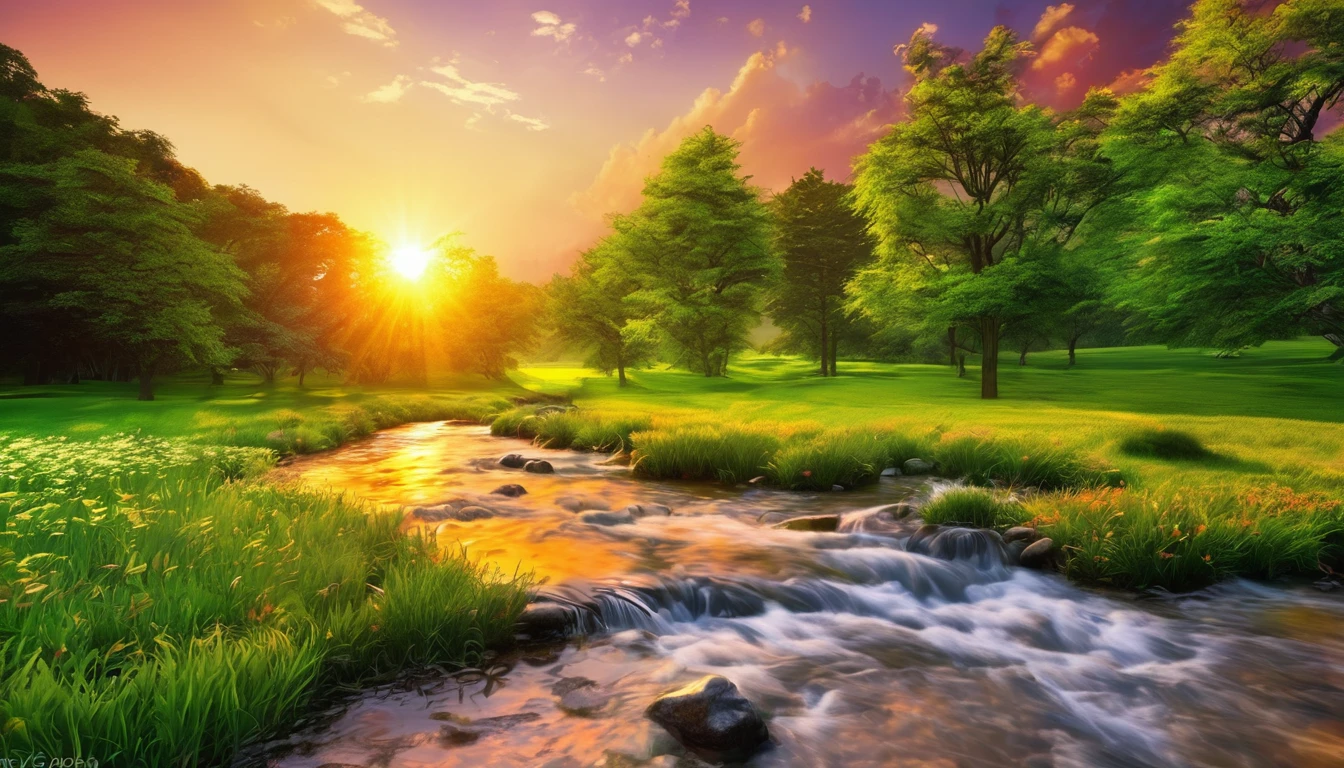 a beautiful sunset scene with a stream and trees, nature wallpaper, nature scenery, Beautiful wallpaper, beautiful backgrounds, peaceful landscape, stunning nature in the background, very very beautiful scenery, wallpaper hd, amazing wallpaper, a beautiful landscape, natural landscape, beautiful landscape, beautifully lit landscape, beautiful serene landscape, scenery wallpaper, landscape wallpaper, majestic nature scenery, Really beautiful nature