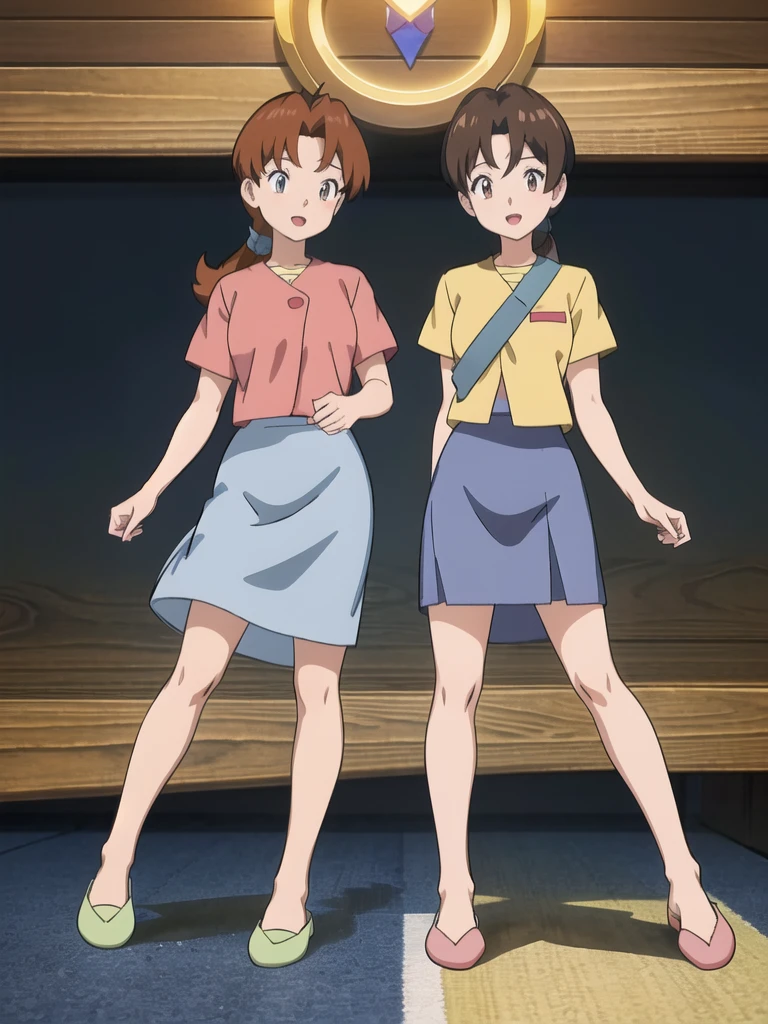 score_9, score_8_up, score_7_up, score_6_up, score_5_up, score_4_up, BREAK source_anime,POV, angry expression ,standing,shizuka orange hair, long hair, wavy hair, side locks, brown eyes, big breasts, covered nipples, narrow waist, firm legs, toned abdomen, black thong, highleg thong, black t-shirt, tight t-shirt, cameltoe, outdoors, night city, full moon background