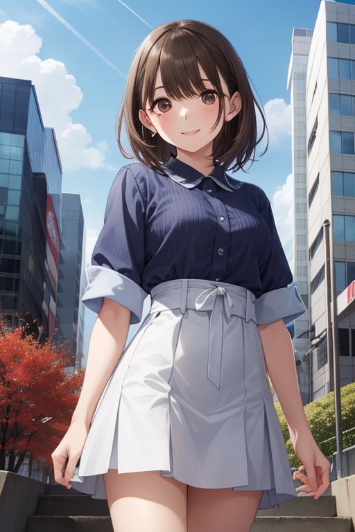 anegasaki nene、Shiny brown hair, short hair, (Beautiful brown eyes、Sparkling eyes, Fine grain)、smile、Super detailedな目、非常にDetailed face, 非常にDetailed eyes,


Japan, High resolution, Highest quality, figure,  Super detailed, (Detailed face), (Detailed eyes), Soft lighting, Highest quality, Faint glow, Dreamy atmosphere, Super detailed, masterpiece, 
One girl, alone,  knit,  Medium chest, (colorful), Cowboy Shot, From below, Outdoor, morning, cloud, Skyscrapers in the background, industrial use, public transport, Urban, concrete buildings, concrete, Sidewalk, busy, wood, autumn, Fallen leaves,