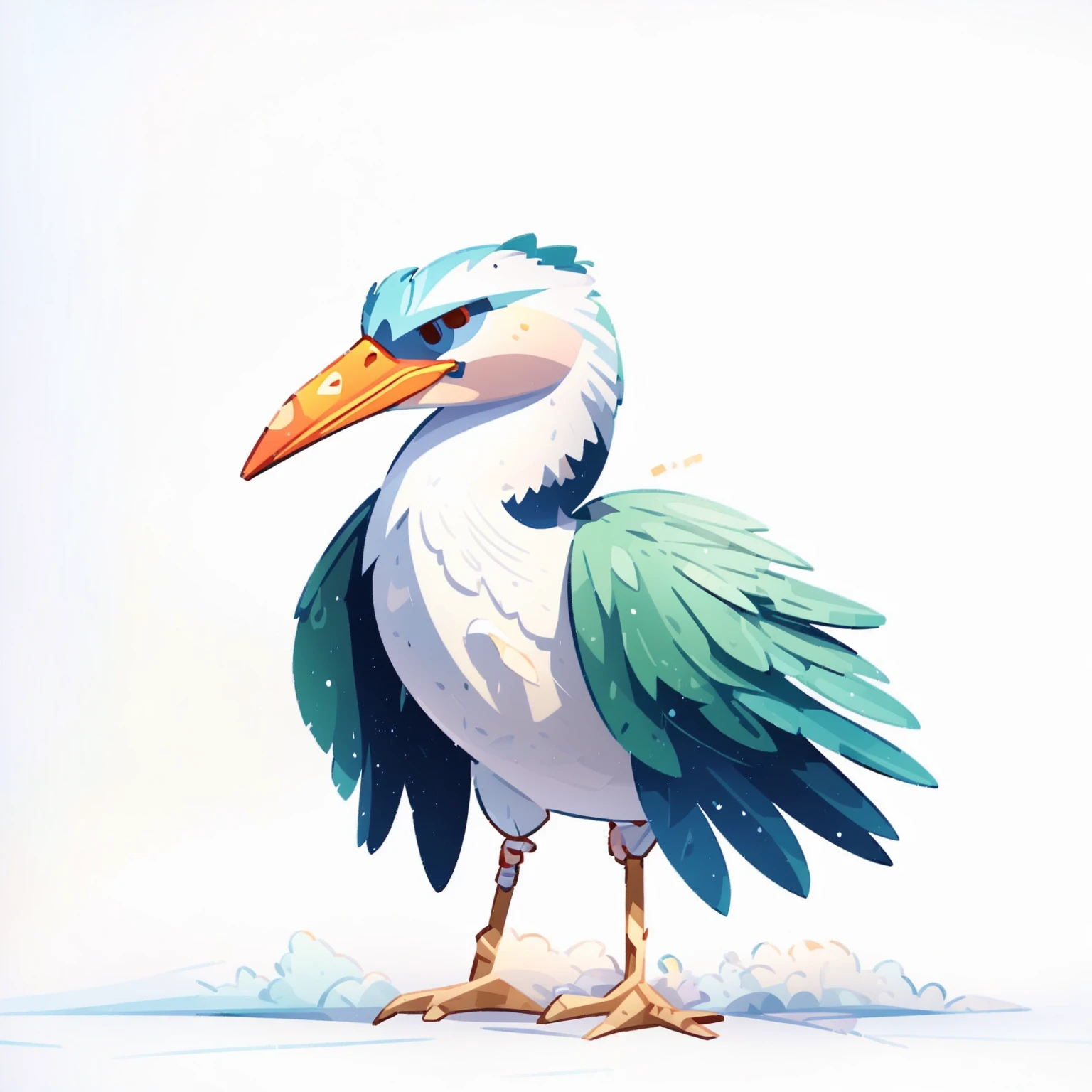 a surreal bird perched on a white surface, surreal bird, anthropomorphic bird, stylized 3D render, stylized 2D, highly detailed colorful low poly art, fantasy duck concept portrait, cgsociety bird, stylized 2D render, 2D render style, 2D illustration