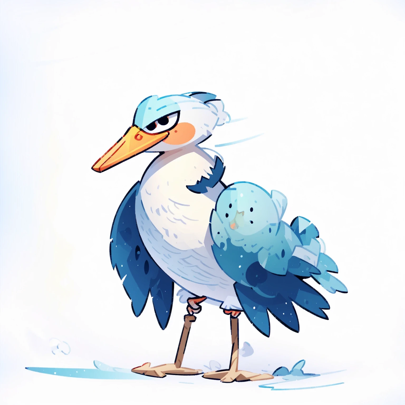 a surreal bird perched on a white surface, surreal bird, anthropomorphic bird, stylized 3D render, stylized 2D, highly detailed colorful low poly art, fantasy duck concept portrait, cgsociety bird, stylized 2D render, 2D render style, 2D illustration