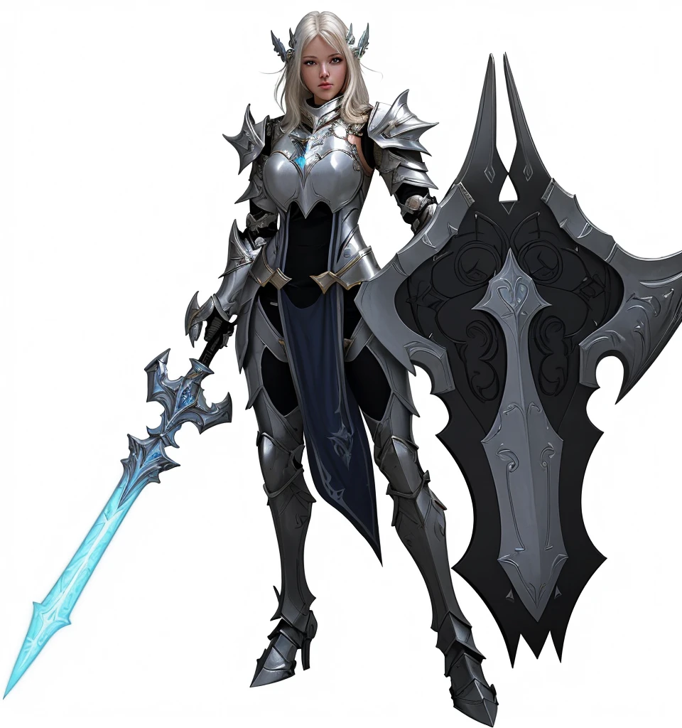 paladin, female, full armor, white armor, sexy, pretty face face, glowing armor, wonderfull,