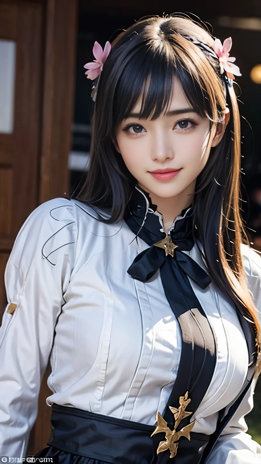 ((realism:1.3、Realistic:1.3、Photorealistic:1.3))、超A high resolution、(Portrait)、Surreal、Super detailedな、Ultra-compactな、 One girl, Very small face、((Japanese style maid))、(Cafe staff), (Rainbow Hair),hair ornaments, Side Lock、(masterpiece:1.5、Highest quality、Highest quality、Highest Resolution、Super detailed、Ultra-compact、Octane Rendering、SLR、High Resolution、RAW Photos、Realistic textured face and skin),Dynamic Pose、Dynamic Action、Stadium、High angle shot、smile、Super big breasts、Anatomically correct、Degrees of Freedom:1.8、Upper Body 、Colorful、colorful、Pink Interpolated Color、Welcome Pose、