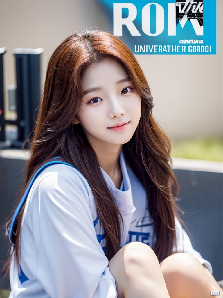 Jang Wonyoung of girl group the kpop (IVE) in the year book university