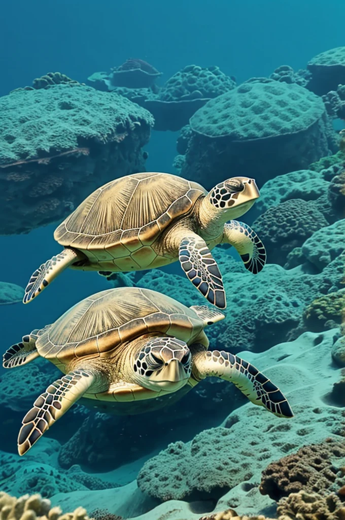 A cute sea turtle wink animation