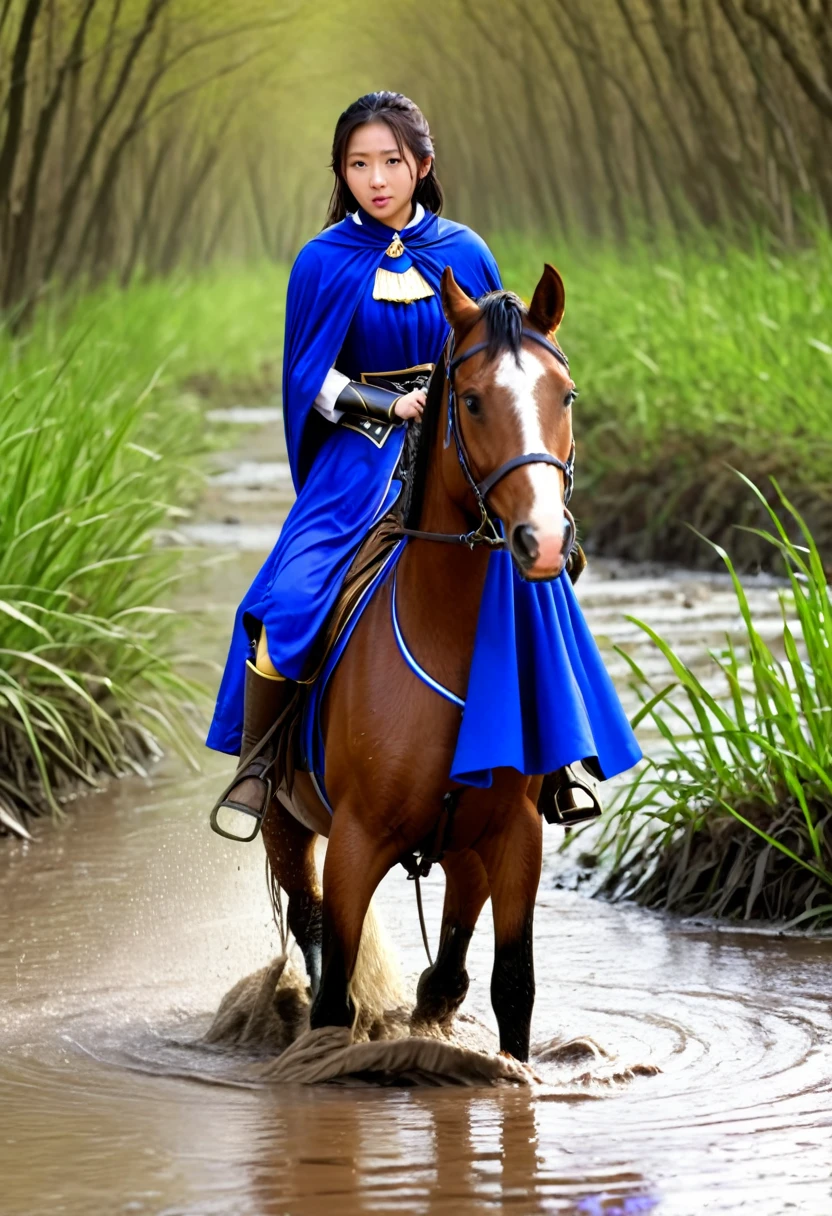 (((masterpiece))),(((Highest quality))),((Tabletop:1.4, Highest quality)), (Realな写真:1.4), in the muddy river,dirty swamp,horse ridden by girl fall over sticky swamp,Sweaty girl,
((1 cute girl knight)),rodeo,horse standing,Surprised face,stumble,aggressive,slouch,horse standing, prancing horse in pitfall,cute,Napoléon horse sliped in pitfall,in the pitfall,Uplifting,Knight Princess,
(超High resolution:1.2),, wonderful, Very detailed CG Unity 8k wallpaper, Very detailed, High resolution,fat horse ridden by japanese girl,Double,Royal blue armor and short cloak,Soaking in the swamp,Mud Splash,
Soft Light, Beautiful detailed girl, Droopy eyes,Very detailedな目と顔, Beautiful and exquisite nose, Beautiful and exquisite,  horse ridden by a girl can't stand up because its drowned in the sticky muddy pitfall:10.0 ,Displeased face:4.0,Real,Stir,Anatomically correct,action horse riding scene while struggle fighting