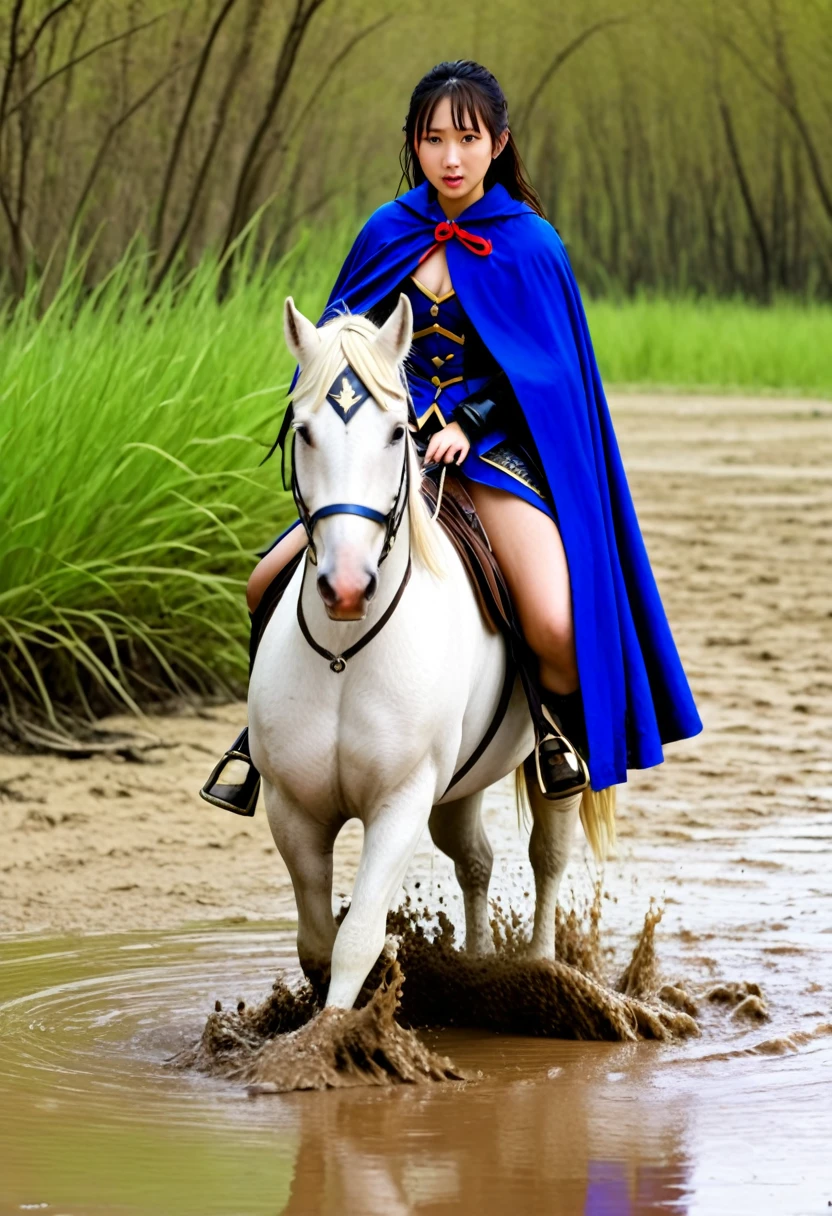 (((masterpiece))),(((Highest quality))),((Tabletop:1.4, Highest quality)), (Realな写真:1.4), in the muddy river,dirty swamp,horse ridden by girl fall over sticky swamp,Sweaty girl,
((1 cute girl knight)),rodeo,horse standing,Surprised face,stumble,aggressive,slouch,horse standing, prancing horse in pitfall,cute,Napoléon horse sliped in pitfall,in the pitfall,Uplifting,Knight Princess,
(超High resolution:1.2),, wonderful, Very detailed CG Unity 8k wallpaper, Very detailed, High resolution,fat horse ridden by japanese girl,Double,Royal blue armor and short cloak,Soaking in the swamp,Mud Splash,
Soft Light, Beautiful detailed girl, Droopy eyes,Very detailedな目と顔, Beautiful and exquisite nose, Beautiful and exquisite, horse ridden by a girl can't stand up because its drowned in the sticky muddy pitfall:10.0 ,Displeased face:4.0,Real,Stir,Anatomically correct,action horse riding scene while struggle fighting