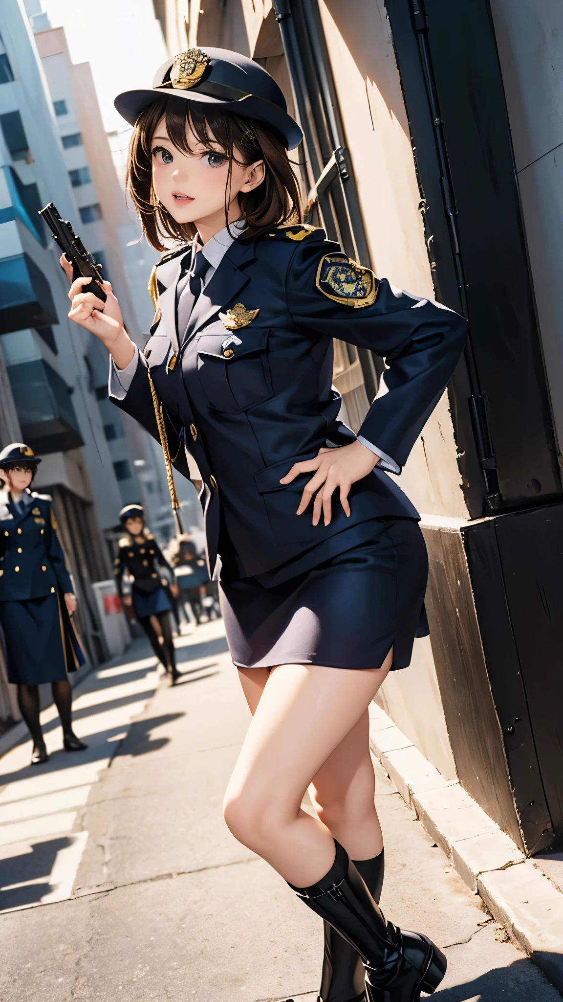 Close up portrait of a woman walking around the city in uniform、Japan Person Model、Young Sensual Gravure Idol、Young cute gravure idol、Realistic Young Gravure Idol、Realistic sensual gravure idol、Young gravure idols、sophisticated gravure idol、奈良美智、Young skinny gravure idol、beautifull asian girl ever、oppai、full body Esbian、long and slender、