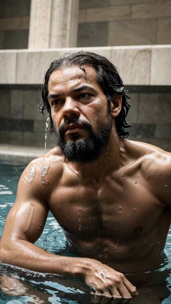 Socrates came from behind and suddenly immersed his face in water. The man started trying to get out. But Socrates was a little more courageous.