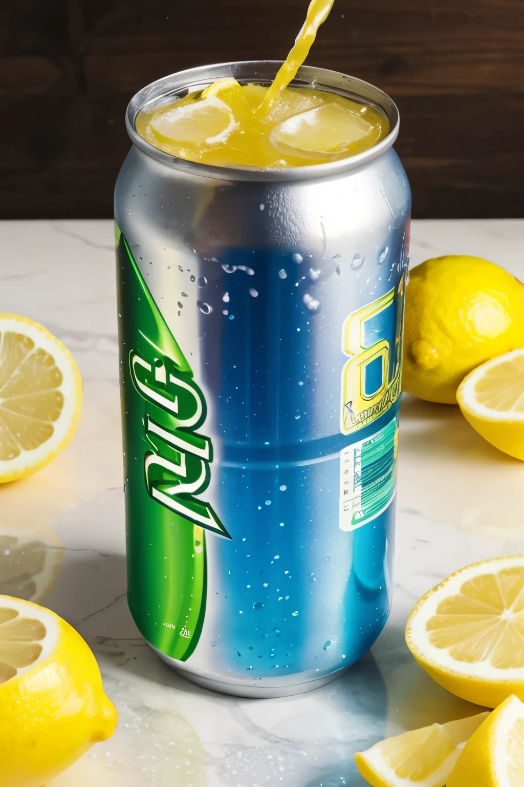 Happening background of lemon energy drink lemmon and water flying agent lemon background 