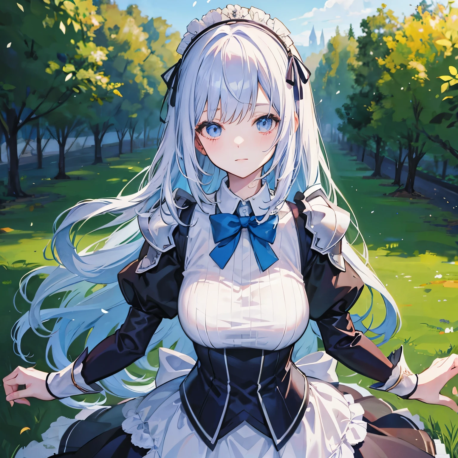 Maid girl, anime maid, paladin armor, fantasy armor,