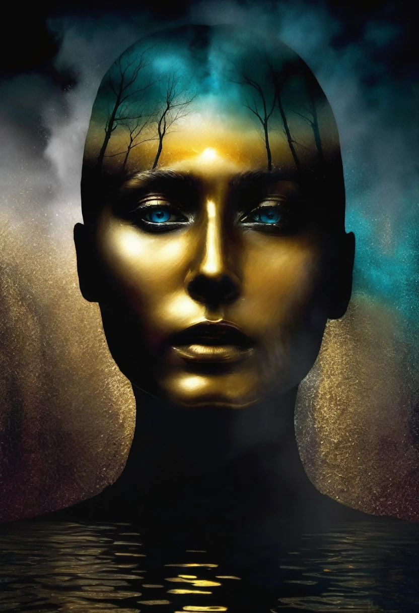 my fears seen from my soul are different my fears look sad and desolate ,the image looks very real, impressive colors 16k light of nostalgia dark and sad atmosphere depth of field 24k composition photography volume in shadows communicate idea unique piece work of art spectacular lighting