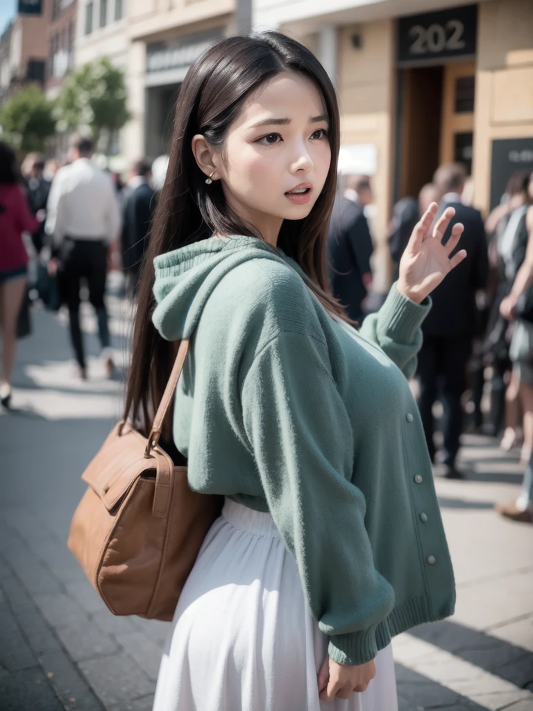 (head of'artwork, best quality), ( kpop, Belle fille obese), PAUSE rich, sweatshirt à capuche, obesity +++, bbwchan, big sale fat and round under the sweater, big fat arm, chubby face