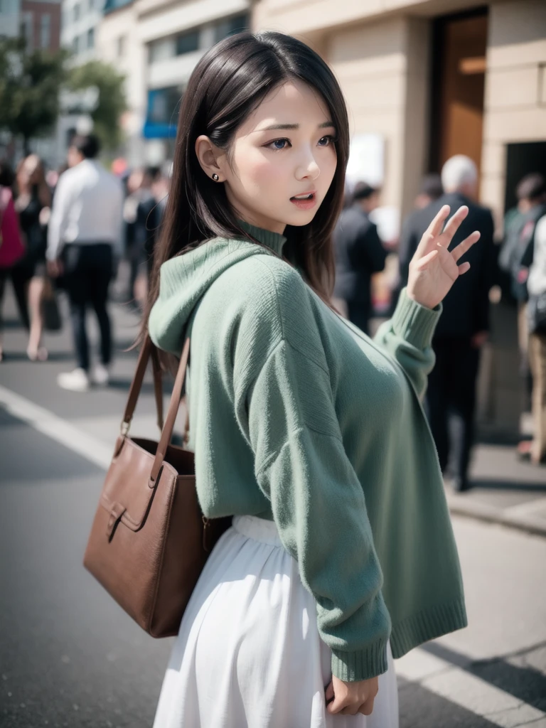 (head of'artwork, best quality), ( kpop, Belle fille obese), PAUSE rich, sweatshirt à capuche, obesity +++, bbwchan, big sale fat and round under the sweater, big fat arm, chubby face