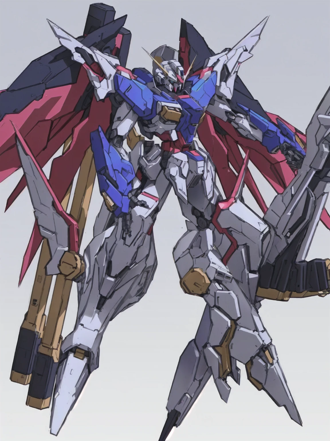 Close-up of a robot with a gun in its hand, modern Mecha anime, Gundam wing style armor, # Mecha, cool Mecha style, Mecha wings, Gundam armor, Gundam style, an anime large Mecha robot, Gundam, Mecha anime, on a Gundam, greek god in Mecha style, Mecha art, super robot wars
