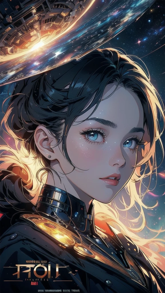 (((masterpiece, highest quality))),(((solo:1.2))),(((1girl:1.2))),(((32k wallpaper))),(very detailed, vintage science fiction),((((((cinematic movie poster)))))),(((((portfolio))))),(((((((Close-up))))))),,((((various angle)))),(((((ultimate highlight))))),((((complete. detailed face)))),(((((Extremely talented))))),(((most complicated machine))),(((text))),(((typography))),(((((best complicated machine))))),(((((genius mechanic))))),(((((gorgeous light leak))))),(((detailed amazing sparkling eyes))),(((hexagon))),(((Overly complicated background:unlimited galaxy))),