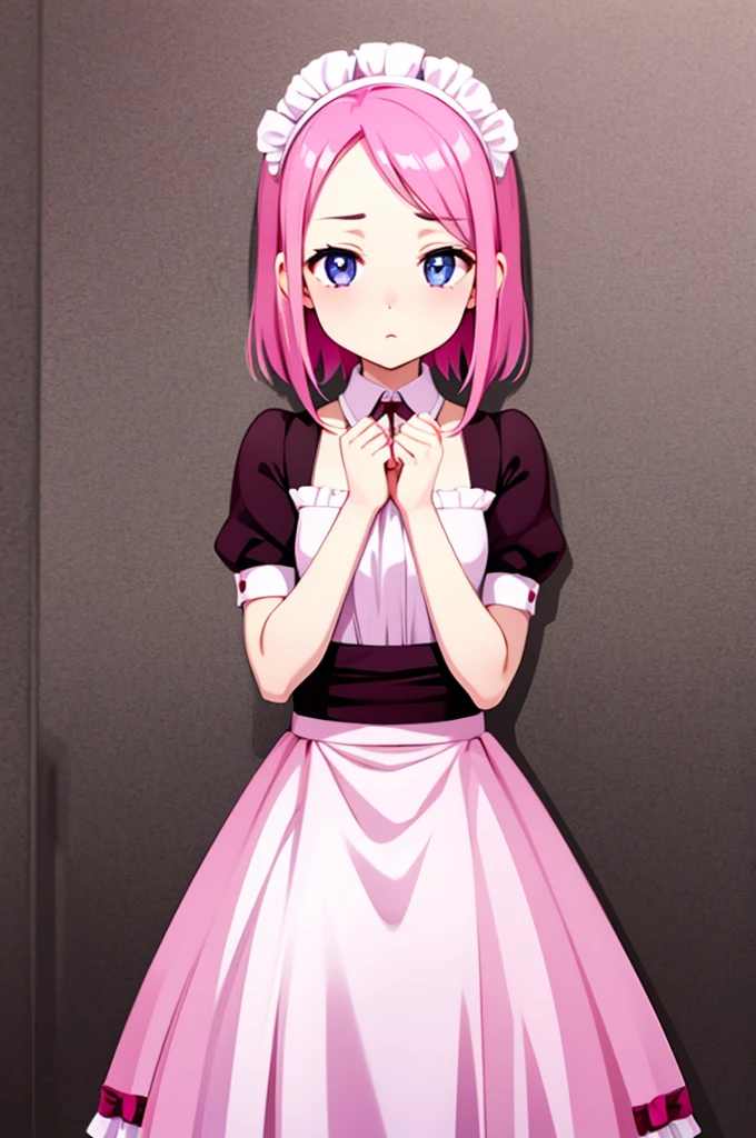 Rosalinda is a pink-haired maid, ruby colored eyes