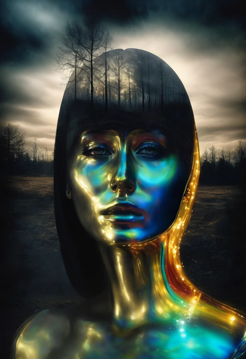 my fears seen from my soul are different my fears look sad and desolate ,the image looks very real, impressive colors 16k light of nostalgia dark and sad atmosphere depth of field 24k composition photography volume in shadows communicate idea unique piece work of art spectacular lighting