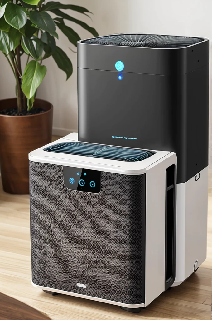 Generates a portable air purifier with packaging 