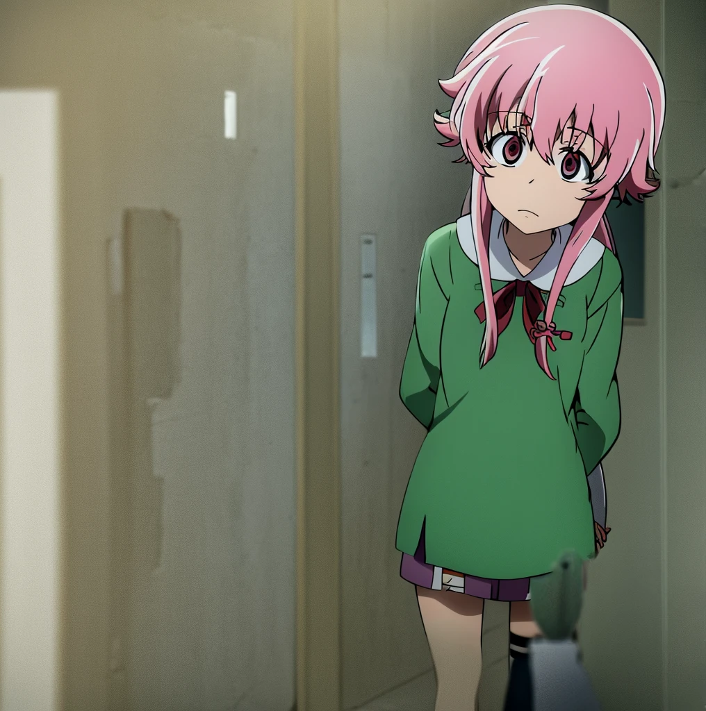yuno gasai wearing a  at school
