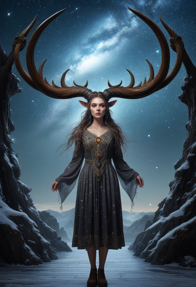 full-body-shot ,(astrologer),(looking up to the starry skies:1.2),Cinematic, Technicolor,natural skin textures, hyper realisitc, hyper detailed,Extremely detailed,High contrast,Realistic,Chalsedoon Moana, astrologer dress, ,full body length,Krampus,pretty face,intricate details,realistic humid skin,extremely intricate details,anatomically correct, eyes extremely detailed, high detailed eyes,High contrast,Ultra HD,Retina,HDR,photo,photorealism,Masterpiece, natural skin textures, hyper realism,hyper detailed,High contrast,(HDR:1.4),Realism,Ultra Detailed,irina yermolova, close full body shot,16K resolution,RAW, Nikon Z9,Paul Zizka,full body length,,native irish,pretty face,eyebrow up,(half body shot:1.5),starry skies background, niobium gray atmosphere,by art Simon Stalenhag,Nicola Samori,(((Wangechi Mutu))),prime colors,urban,extremely detailed,masterpiece,intricate details,faded,eyes extremely detailed, high detailed eyes,4k resolution,, Nikon Z9,(mythical atmosphere:1.5) ,(viewed from below:1.5)