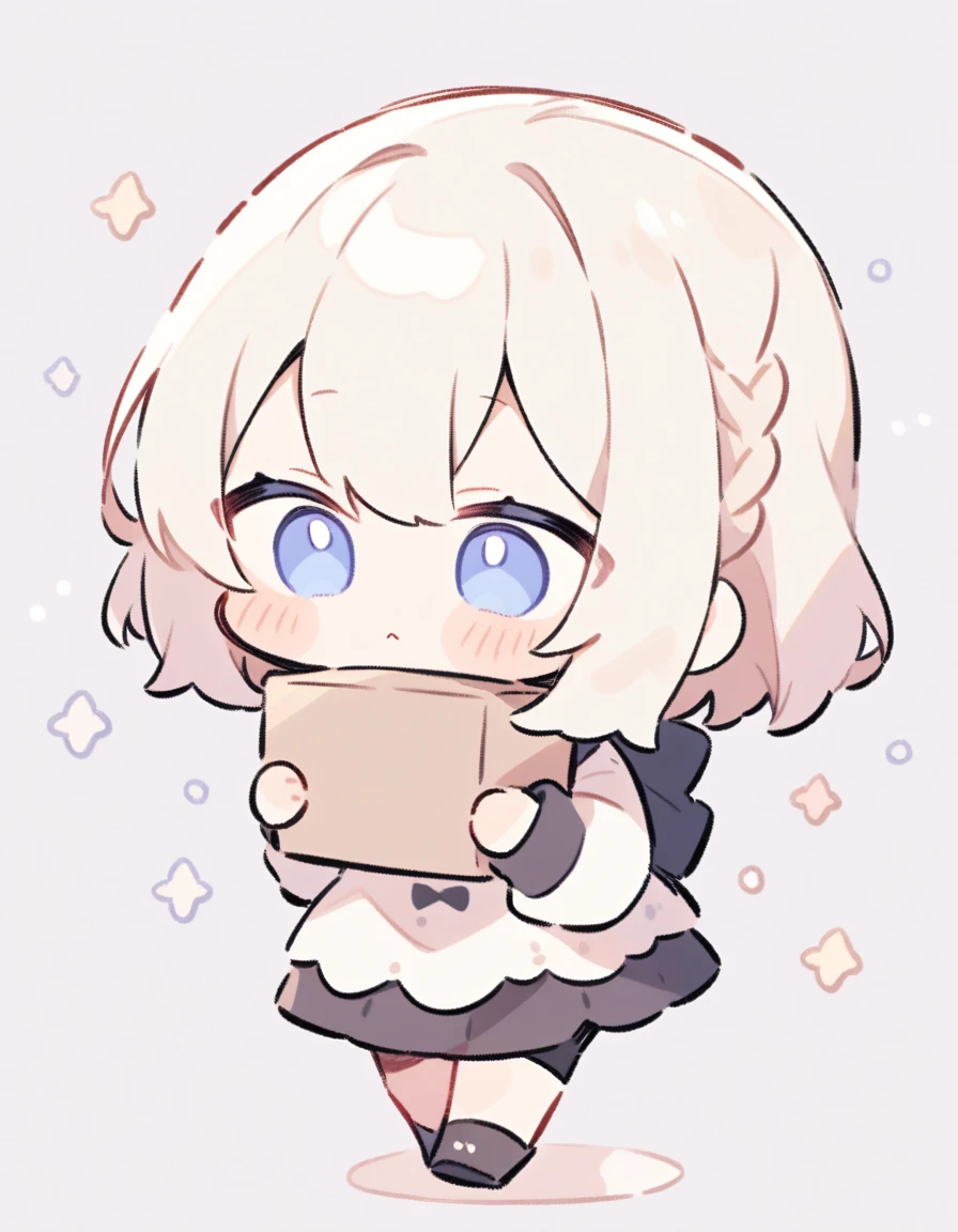 chibi, carrying boxes, cute