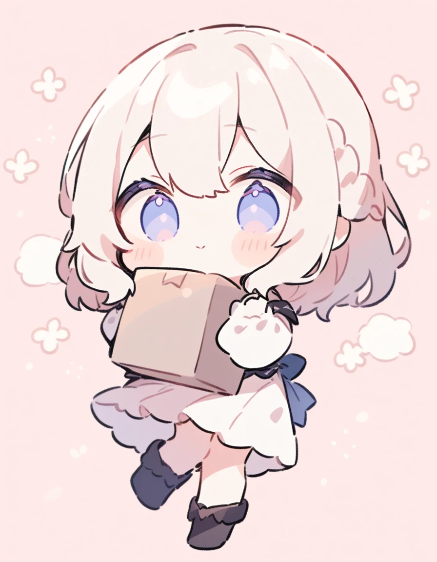 chibi, carrying boxes, cute