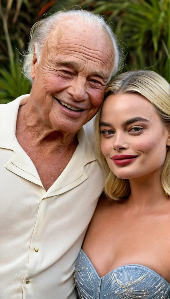 Actress Margot Robbie and Actor Marlon Brando as a couple