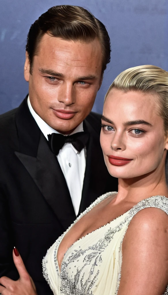 Actress Margot Robbie and Actor Marlon Brando as a couple