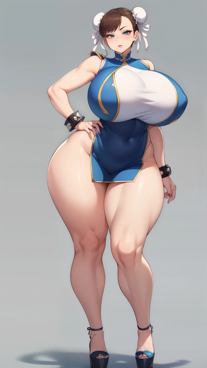Big Breasts, Big Hips, Full Body Shot, Mature mother, Voluptuous thighs, A cow, Seductive mature woman, Perfect body, Plus Size Model, Sailor suit, Wearing high heels,Miniskirt Uniform, Chunli,
