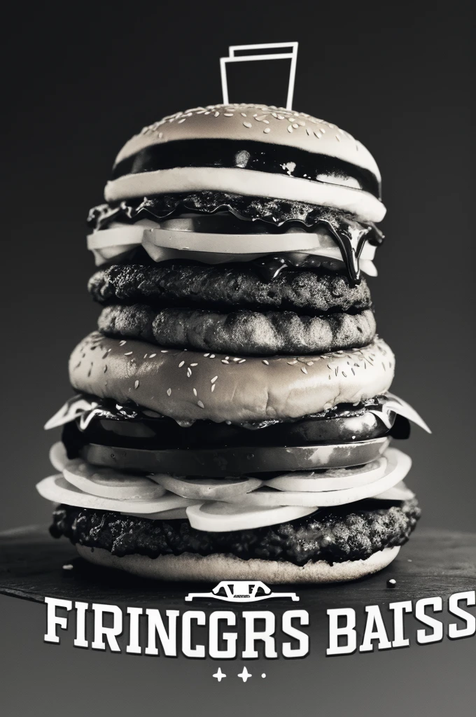a logo for my burger place, the name of the burger place is Fanatics Burger, it should have a dark theme, with a humburger reference and maybe something related to fanatics.