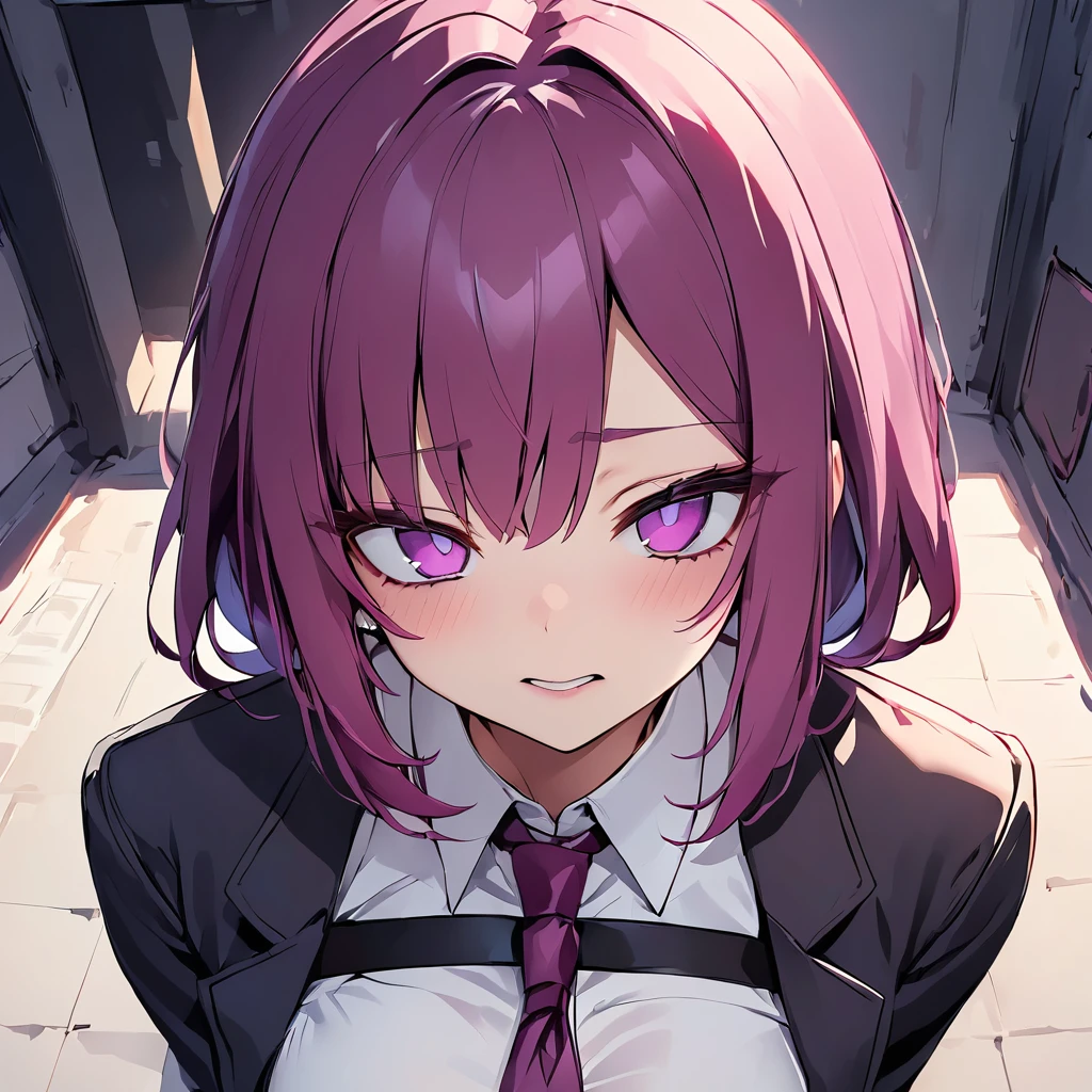Kafka is a girl with short purple hair and purple eyes.、Bondage,, score_9,_superior score_8_superior,
