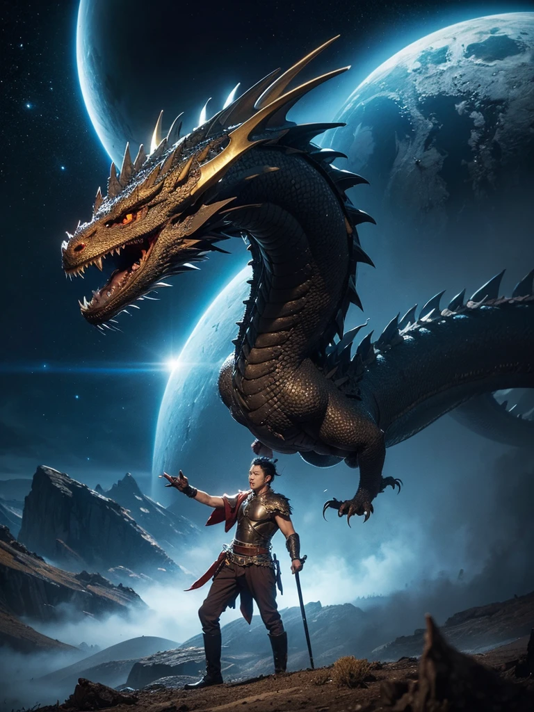 Best quality,Universe,The huge and majestic Western dragon,True Dragon,Dragon King,Extinction