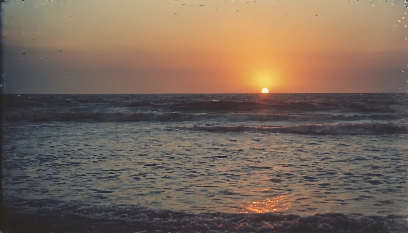 Sunset reflection on the calm ocean