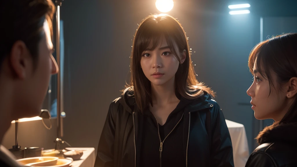 8k, Highest quality、masterpiece、Realistic、Super detailed、photo Realistic、hyperRealistic、Smoother lighting、Improving the lighting quality of movies、Realistic
lighting, Backlight、Brilliant、Improvement of quality、Highest qualityreal
texture skin,
Bright studio、Near future、There is no one