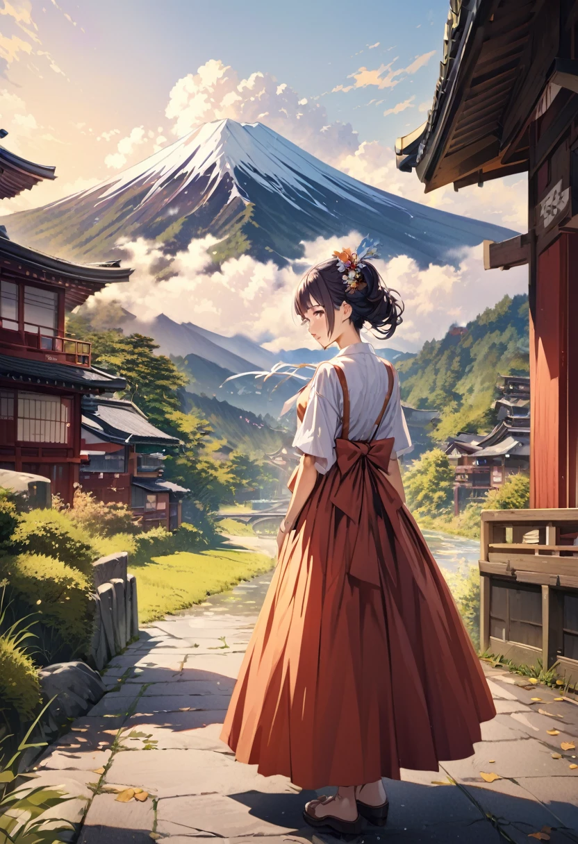 Kyoto　Maiko and the scenery　vivid　beautiful　Realistic
