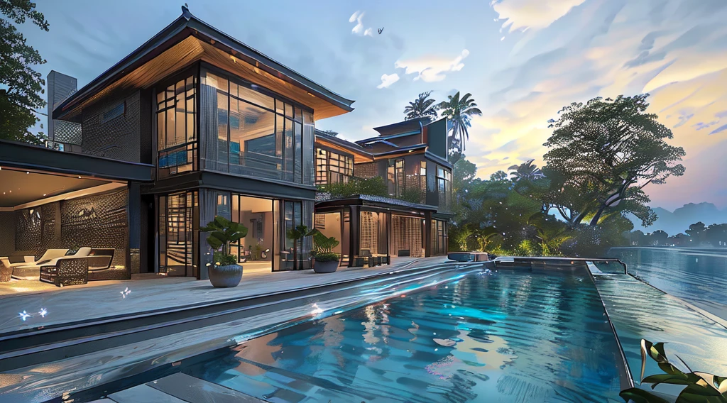 arafed view of a house with a pool and a beach, architectural visualization, lumion render, lumion rendering, luxury hd render, architectural rendering, luxury architecture, realistic architecture, high-quality render, perfectly detailed, architectural render, very high detailed, high quality rendering, ultra realistic rendering, rendered in lumion pro, beautifully detailed render, architectural visualisation