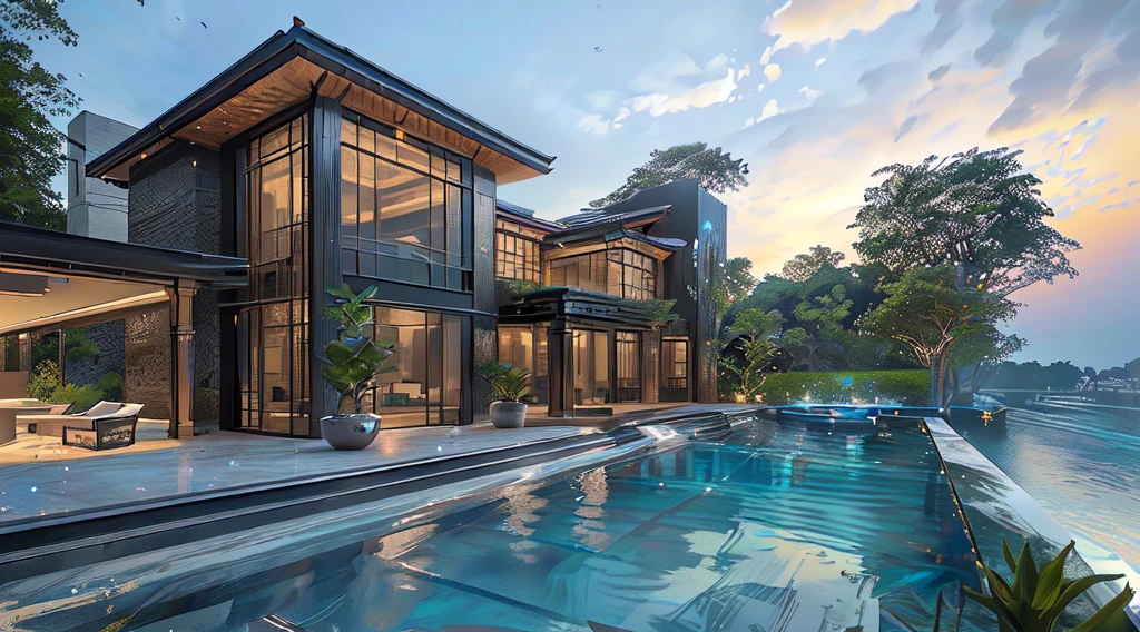 arafed view of a house with a pool and a beach, architectural visualization, lumion render, lumion rendering, luxury hd render, architectural rendering, luxury architecture, realistic architecture, high-quality render, perfectly detailed, architectural render, very high detailed, high quality rendering, ultra realistic rendering, rendered in lumion pro, beautifully detailed render, architectural visualisation