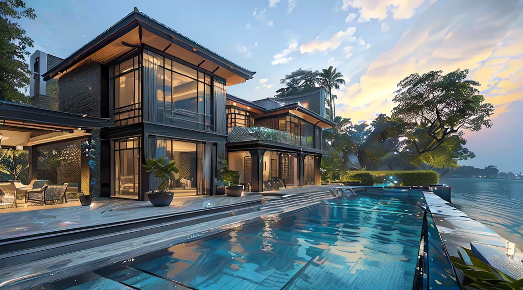 arafed view of a house with a pool and a beach, architectural visualization, lumion render, lumion rendering, luxury hd render, architectural rendering, luxury architecture, realistic architecture, high-quality render, perfectly detailed, architectural render, very high detailed, high quality rendering, ultra realistic rendering, rendered in lumion pro, beautifully detailed render, architectural visualisation