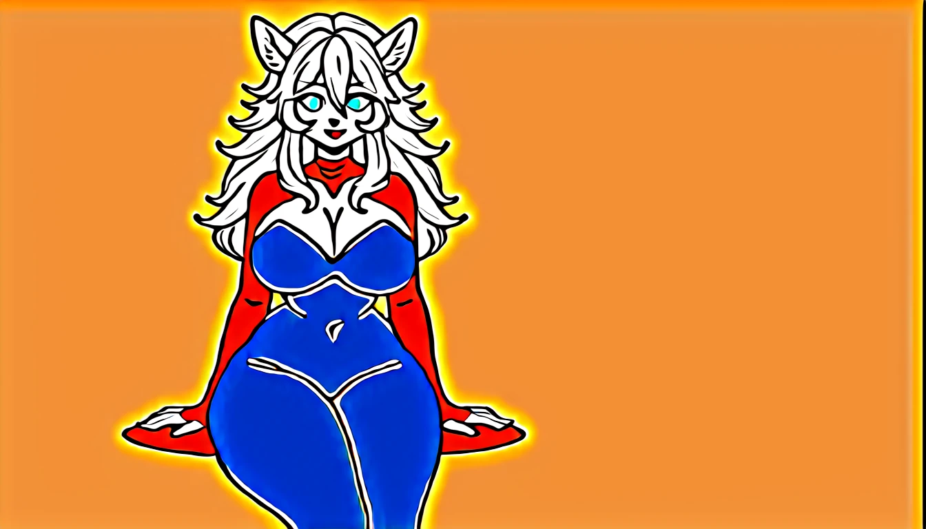 score_9, score_8_up, score_7_up, score_6_up, score_5_up, score_4_up, (solo), female anthro deer, ((spider-themed superhero)), ((bodysuit)), ((superhero costume)), lusty, fluffy body, long blond hair, turquoise eyes, sitting, (thick thighs:1.5) (she is sitting) , big breasts, from the back, backsite, from back (blue dress)