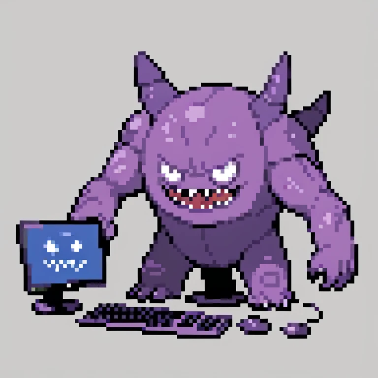 monster . computer for a face