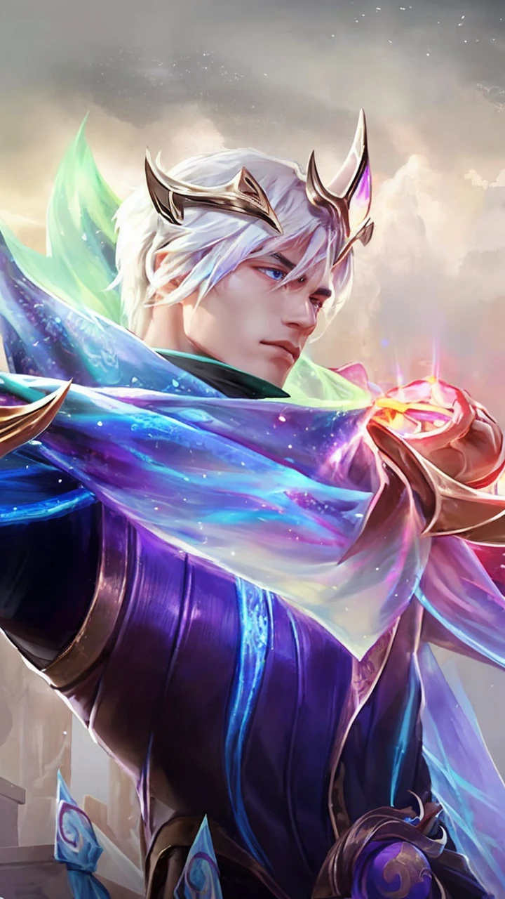 hoang lap, intricate details, tmasterpiece, best quality, High resolution, 8k）, One man, young adult, Age 16, handsome, baby face, Handsome, Angle, tall muscular man, broad shoulders, Bun hair, Blue eyes, Fine and detailed eyes face, looking down, （swirlmagic-style：0.7）,（whole body：0.7）,（Chinese fantasy theme：1.1），The corners of the clothes flutter in the wind, her long black hair also flutters in the wind, Martial artist, dynamic pose, Fighting posture and holding a long whip entangled in lightning, Fingerless gloves, Bracelet, Taoist themed costume, Taoist robe, dark sky and lots of lightning flashes in the background, Swirling floating particles, dynamic composition, atmosphere mysterious oriental medieval, depth of field, vfx。