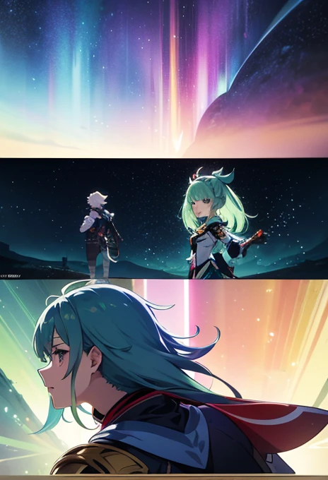 Anime character holding a sword and a green light, Gear Aurora Borealis, detailed Key Anime Art, Villain Anime Girl, Genshin Impact characters, Ayaka Genshin Impact, Batroid Mode, high detailed Official Artwork, Key Anime Art, Official Art, Official Artwork, Shadowverse Style, Holographic Blade!, Official character art, Best anime 4k konachan wallpaper