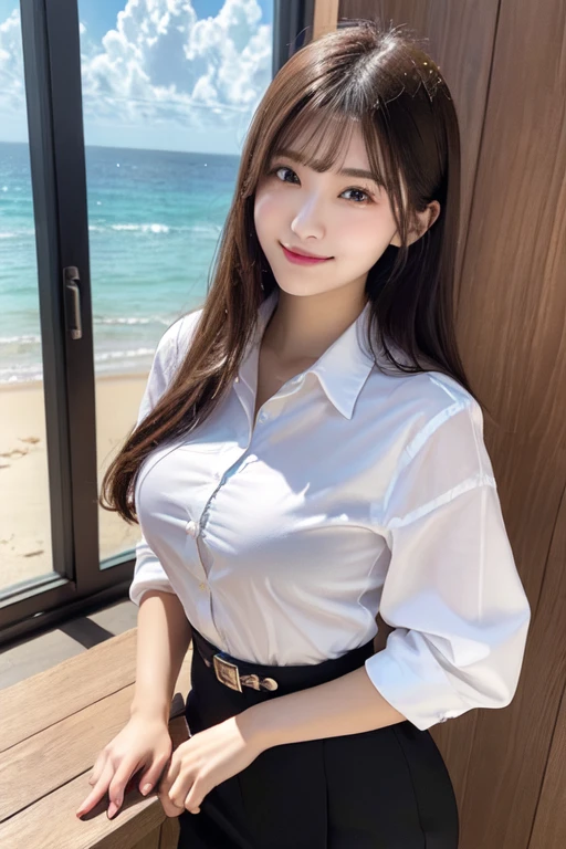 ((Highest quality))、Beauty、Big Breasts、Fully Open、Kawaii Shirt、