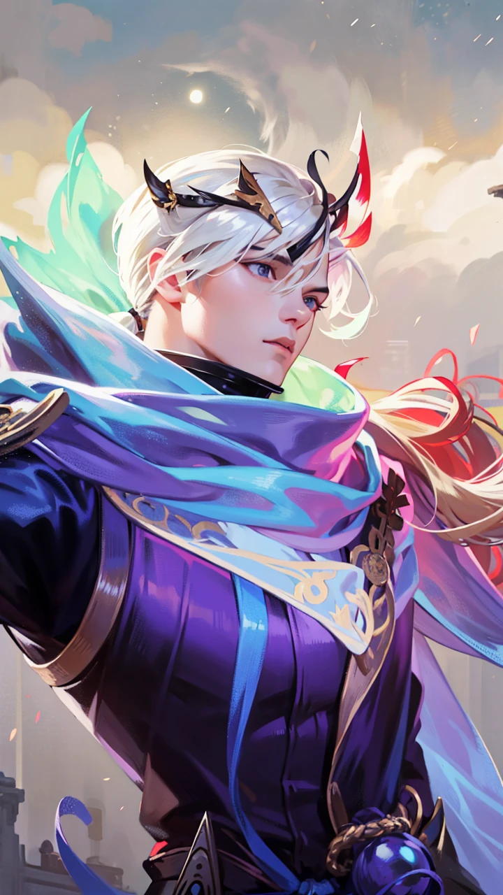 Best quality, masterpiece, ultra high res,detailed background,realistic,illustration,solo,1boy,Long hair in a ponytail，black eye，black chothes, chinese swordman, wind, fire, moon,